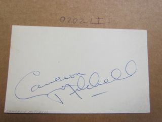 Cameron Mitchell Autographed Signed Index Card