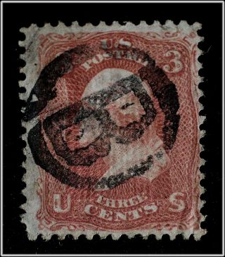 Bold " B In Circle " Fancy Cancel On 3 - Cent Stamp With Bold Color.