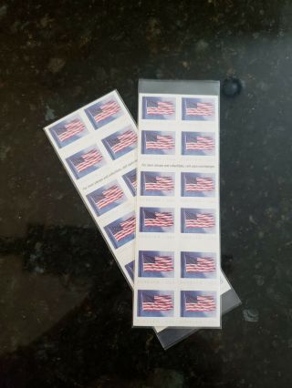 40 Usps Forever Postage Stamps U.  S.  Flag Two Booklets Of 20