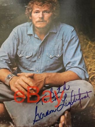 Gordon Lightfoot Signed Autographed Personalized Sundown Record Album LP 1973 2