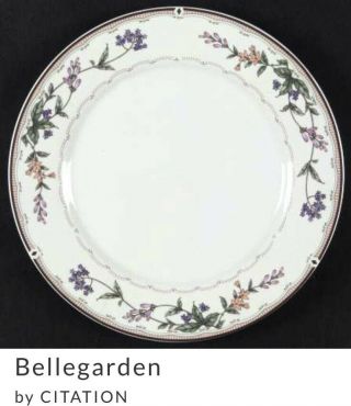 Vtg Bellegarden By Citation Set Of 6 Porcelain China Floral Dinner Plates 10”