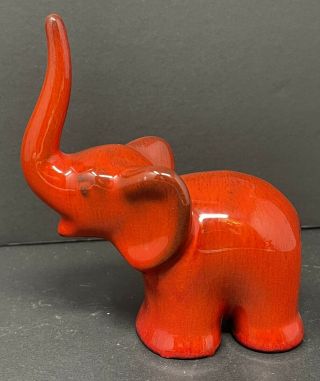 BLUE MOUNTAIN POTTERY ELEPHANT IN RED FLAME GLAZE 2