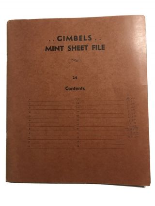 Gimbels Sheet File With 9 3 Cent Stamp Sheet Vintage Us Postage