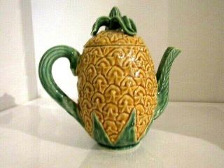 Vintage Rare Pineapple - Tea Pot - Bordallo Pinheiro - Made in Portugal 8.  5 
