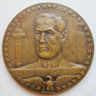 1917 France America Joins The Allies In Wwi 69mm Bronze Medal Woodrow Wilson