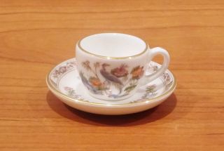 Discontinued Wedgwood Kutani Crane Mini / Miniature Tea Cup & Saucer Set