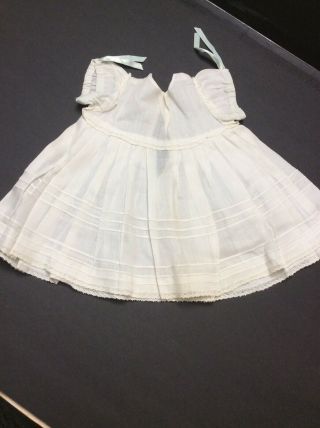 Vintage Baby Fashion Party Doll Dress White Delicate Pretty Lace Trim 50s 60s