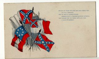 Confederate Themed Illustrated Postcard Circa 1900 Made In Richmond