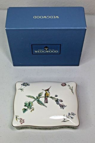 Vintage Wedgwood Hummingbirds Playing Cards England Porcelain Trinket Box 1991