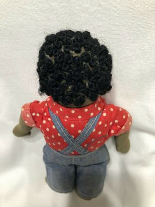 Vintage Hand Made Cloth Island Doll Embroidered Face and Hair 3