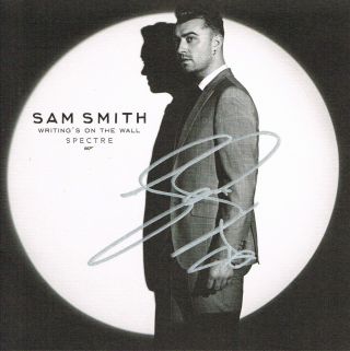 Sam Smith Signed 7 " Vinyl Writings On The Wall 007 Spectre The Lonely Hour