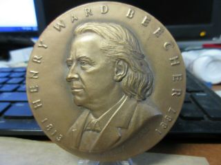 Nyu Hall Of Fame Henry Ward Beecher By Joseph Kiselewski Bronze Medal 76mm Maco