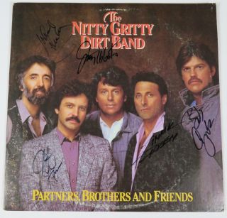 Nitty Gritty Dirt Band Signed Autograph " Partners,  Brothers " Album Vinyl Lp By 5