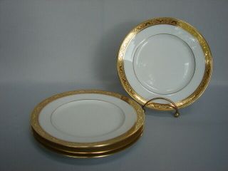 Set Of 4 Raynaud Limoges Ambassador Gold Encrusted 6 - 5/8 " Bread Plates