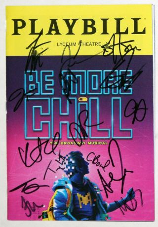 Will Roland,  George Salazar Full Cast Signed Be More Chill Playbill