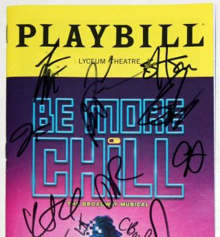Will Roland,  George Salazar Full Cast Signed BE MORE CHILL Playbill 2