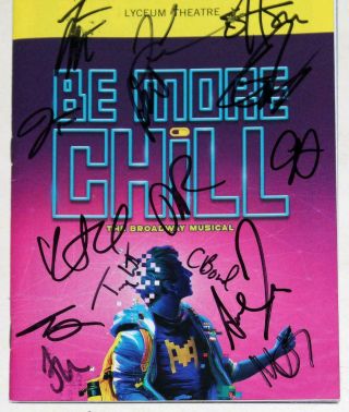 Will Roland,  George Salazar Full Cast Signed BE MORE CHILL Playbill 3