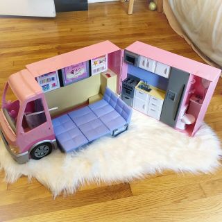 2006 Barbie Camper Van Party Bus Wcamper Rv Mattel Parts