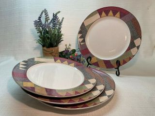 Studio Nova Palm Desert,  Y2216 10 3/4 " Dinner Plates,  Set Of 4,  Very Near