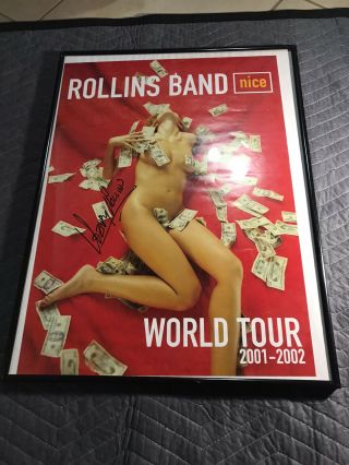 Henry Rollins Signed Rollins Band Tour Poster Black Flag