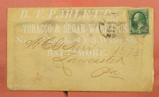 1880s Parlett & Co Tobacco Cigar Warehouse Allover Advertising Baltimore Md