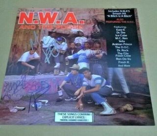 Mc Ren,  Yella N.  W.  A Signed N.  W.  A.  And The Posse 3d 12x12 Record Album Flat