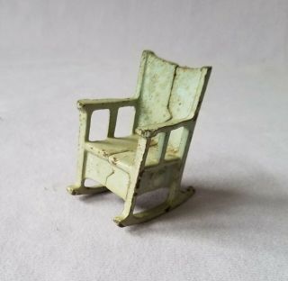 Vintage Kilgore Rocking Chair Cast Iron Toys Dollhouse Miniature