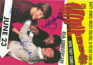 The Monkees autographed concert poster 2011 Peter Tork,  Micky Dolenz,  Davy Jones 2