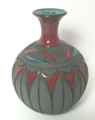 Artist Larry Allen Signed 2k13 Vase American Art Pottery 5.  5 In Native Folk Art