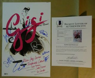 Autographed Gigi Broadway Poster 11 " X17 " Signed By 7 Beckett Vanessa Hudgens