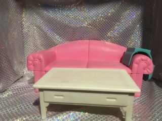 Barbie Pink Sofa Couch Love Seat Plastic - By Mattel - Vintage 1994