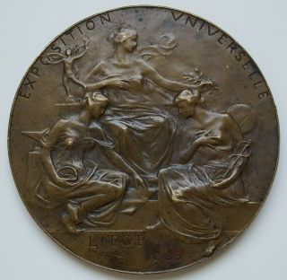 Belgium Art Nouveau Medal Liege International Exposition 1905 By Dubois,  70 Mm