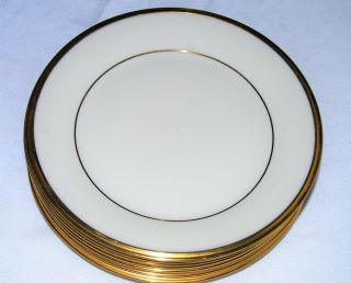 Lenox Eternal China With Gold Trim - 8 Salad Plates 8 " Diameter
