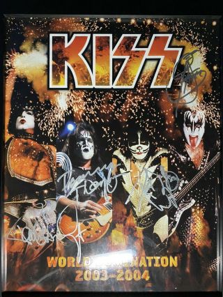 Kiss 2003 - 2004 Signed World Domination Tour Book Autographed By All Vip Program