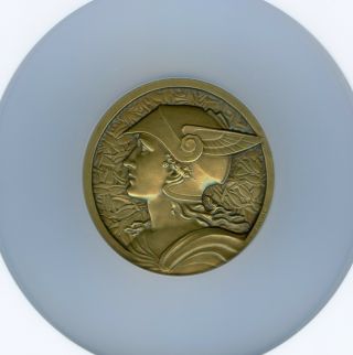 1930 France Art Deco Marianne Warrior Bronze Medal by Edouard Fraisse NGC MS 63 3