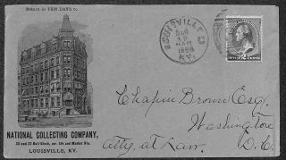 Usa 213 Stamp Louisville Kentucky National Collecting Co Advertising Cover 1888