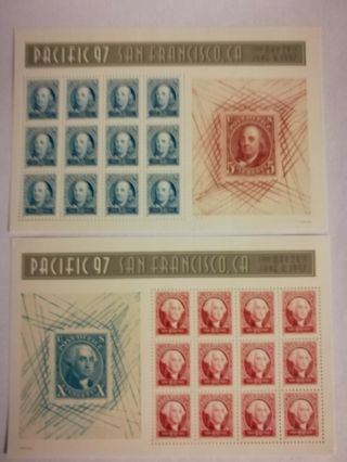 Us Scott 3139 3140 Pacific 97 Souvenir Sheet 50c 60c Postage Stamps Mnh
