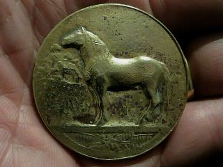 1933 French Award Medal Bronze - Draft Horse - Theatre Of Agriculture 43mm