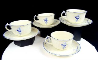 Villeroy Boch Vieux Luxembourg Embossed 8 Piece 2 1/2 " Flat Cups & Saucers 1983