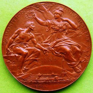 L@@k Art Nouveau France Paris 1889 Exposition Universelle Bronze Medal By BottÉe