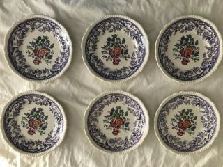 Vintage Copeland Mayflower Spode Set Of 6 Salad/dessert Plates 7 1/2 "