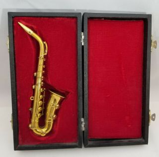 Alto Saxophone Miniature Authentic Models Handmade Metal/brass 6 " Inches & Case
