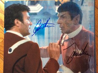 William Shatner Leonard Nimoy Star Trek 8 - 10 Signed Photo Authentic