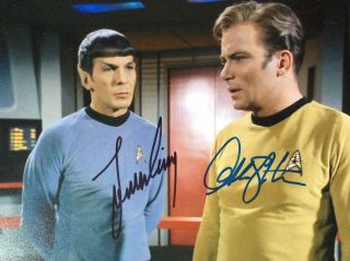 William Shatner Leonard Nimoy Star Trek 8 - 10 Signed Photo Authentic Fab