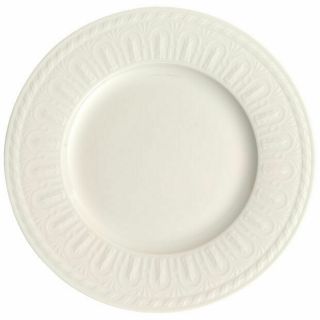 Villeroy & Boch Cellini Dinner Plates 10 - 5/8 " All White Embossed Set Of 4
