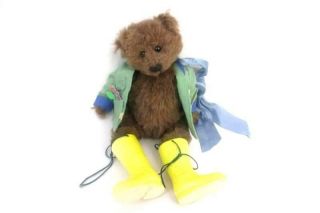 Ganz Cottage Collectible Jointed Bear Wally Gardening W/ Boots Mary Holstad 1996