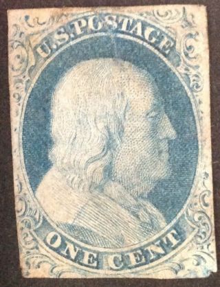 Usa 1851 1 Cent Blue Stamp