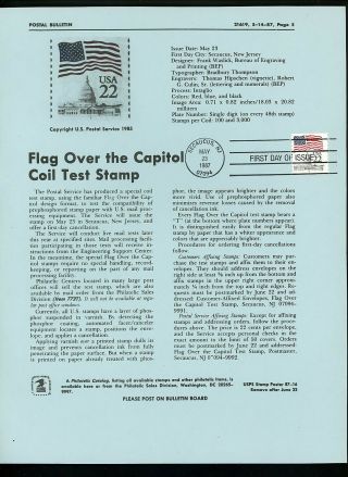 Ranto Cachet Us Fdc 2115c Unofficial Souvenir Page Flag Over The Capitol 1987