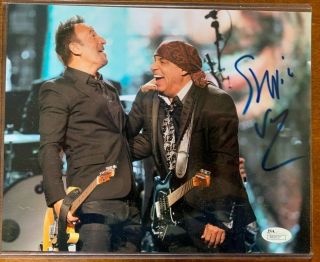 Little Steven Van Zandt Signed 8x10 Photo W/ Bruce Springsteen Jsa Authentic