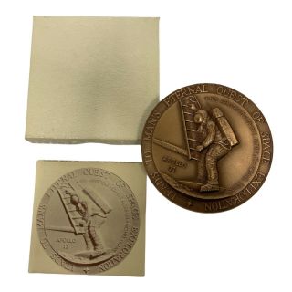 First Moon Landing Apollo 11 Neil Armstrong Coin Medal Nasa Space Bronze To Mans
